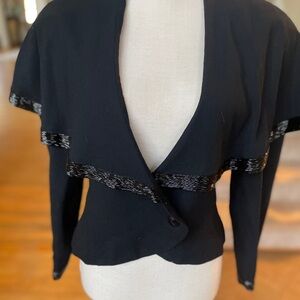 D'ore Vintage Black Wool Jacket with beading
